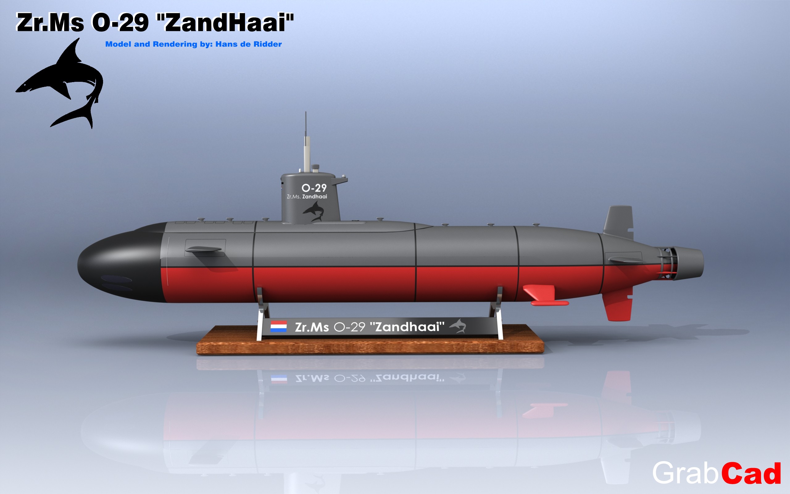 荷兰潜艇Zr . ms . O-29“zand hai”的模型